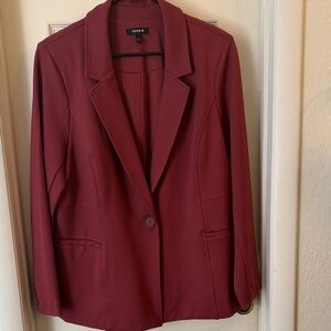 torrid Wine-Red Single-Button Blazer